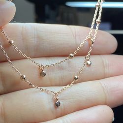 3mm Dots Rose Gold Choker Necklace 