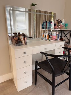 White Vanity with power outlets