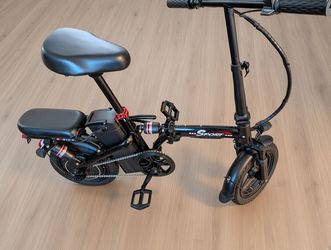 Foldable Electric Bike for Adults Teens, 1200W Peak Motor, Up to 25 MPH, 45 Miles PAS Range, Dual Suspension, 14” Tires, 3-Speed Modes, Compact & Port