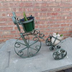 21" H X 23" L Metal Bicycle Planter Pots Holder Stand Yard Decor 