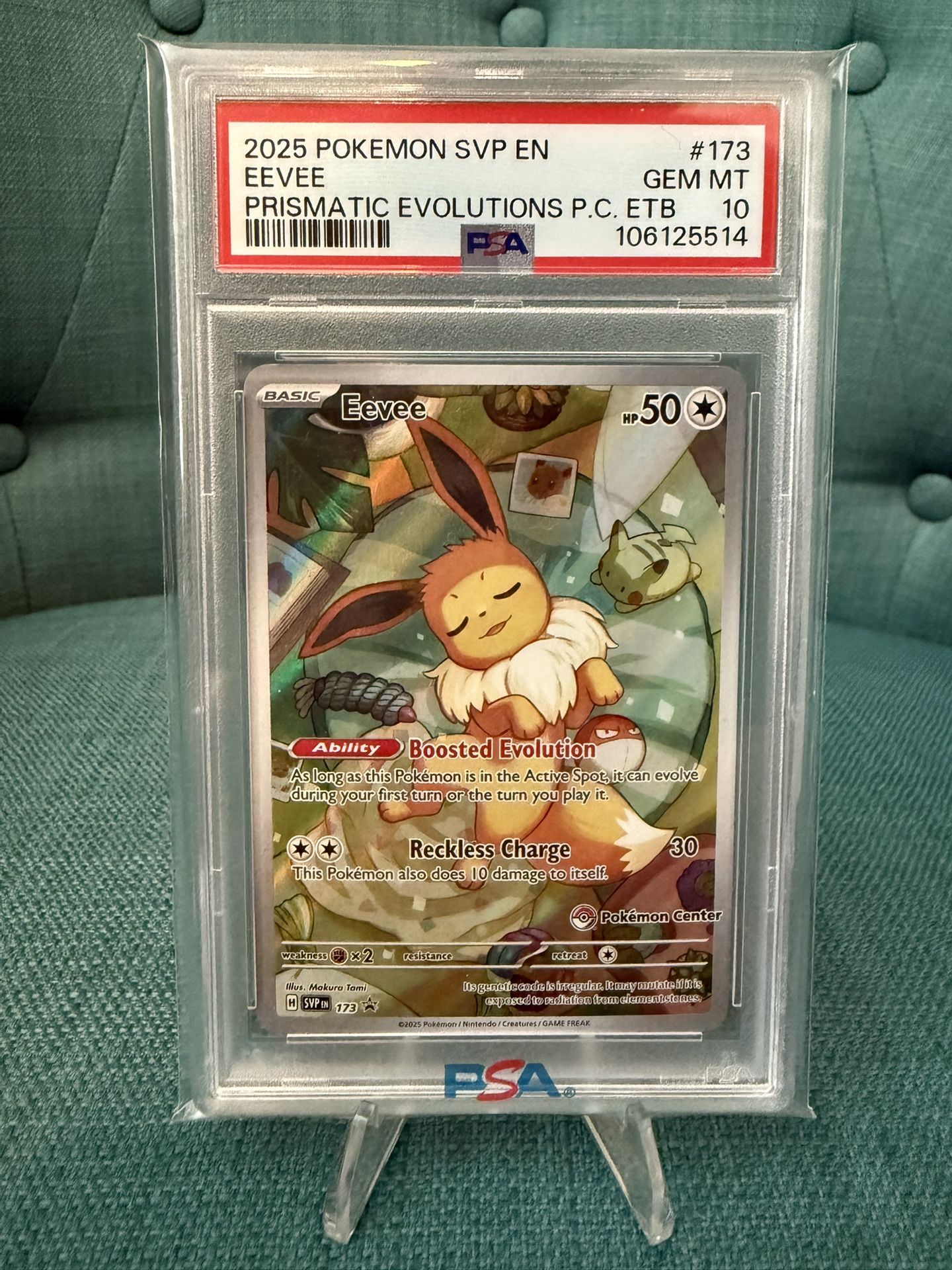 Pokemon Prismatic Evolutions PSA 10 ETB Pokemon Center Eevee Promo