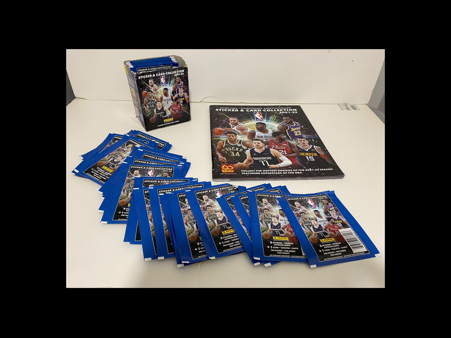 New 47 Sealed 2021-22 Panini NBA Sticker & Card Collection + sticker album