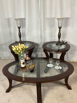 Glass Coffee Table Set of 3