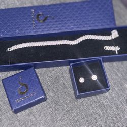 VVS Moissanite Cuban Bracelet & Earrings