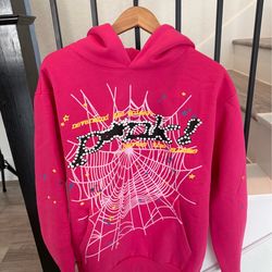 pink sp5der hoodie
