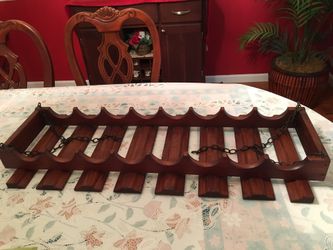Cherry finish hanging wine rack