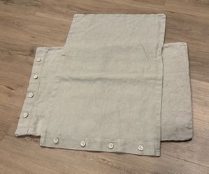 Set of 2 Restoration Hardware Linen Pillow Covers w/button closures, light taupe