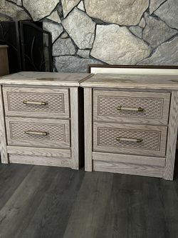 tan matching dresser set