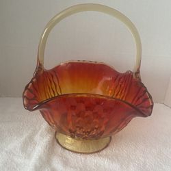 Antique Glass Basket 