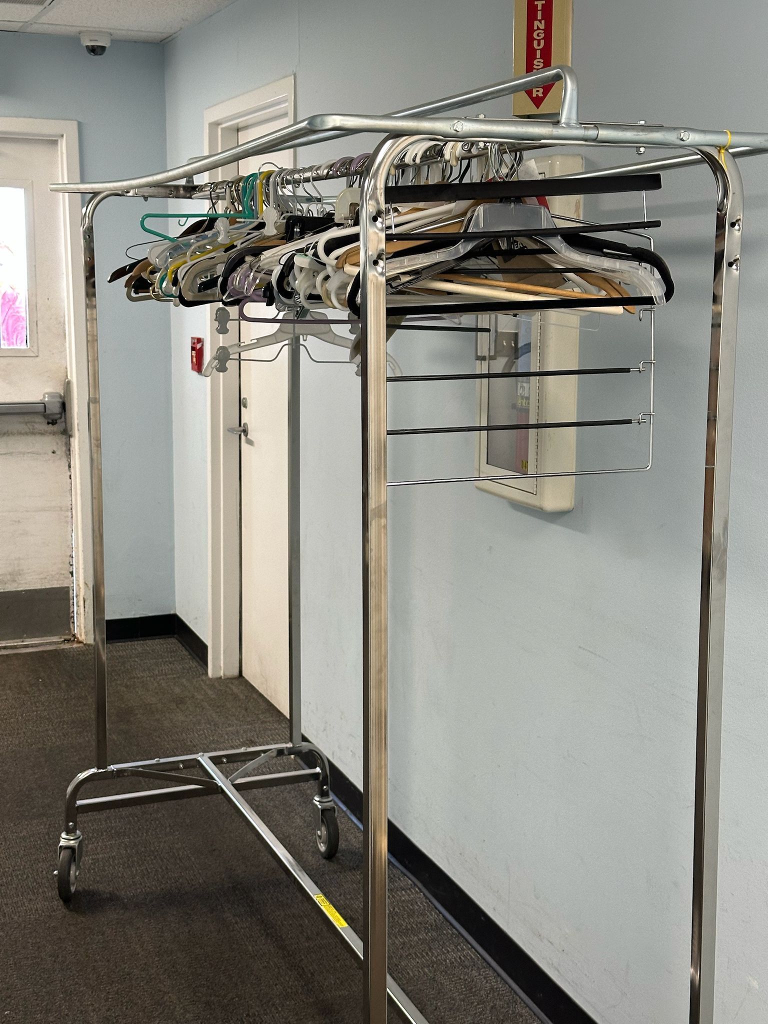 clothing rack with hangers