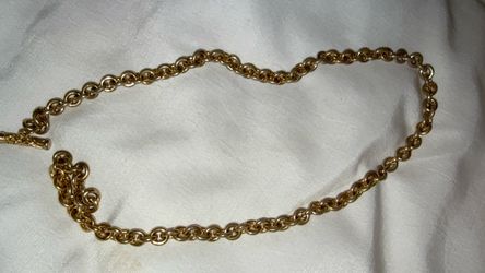 Vintage Solid Yellow Gold Heavy Link Necklace Chain (Tested 10K)