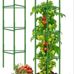 Riare 2 Pack 4 FT Tomato Cages for Garden- 48inches Heavy Duty Garden Stakes, Adjustable Tall Tomato Plant Support Tomato Trellis Cage for Pots
