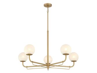 NEW! MINKA LAVERY Whitehall 38″ 5-Light Chandelier in Legacy Brass
