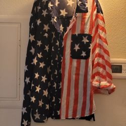 Patriotic Print 4th of July Independents Day Thin 100% cotton Thin Shirt