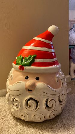 Huge ceramic Santa head decor