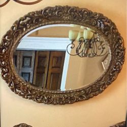 Mirror With Wall Candle Holders (set Of 2)