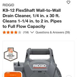 Ridgid Plumbing Snake