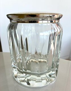 Decorative Hand-Cut Glass Jar