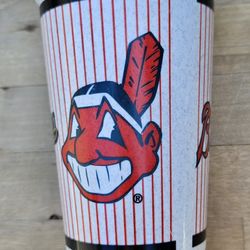 vintage Cleveland Indians plastic cup from 1995, likely a souvenir from the World Series or Division Championship