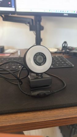 Full HD 4K Auto Focus Webcam with Ring Light