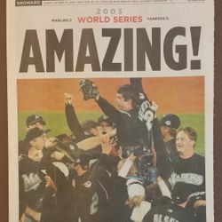 Marlins 2003 World Series Champions original newspaper front page