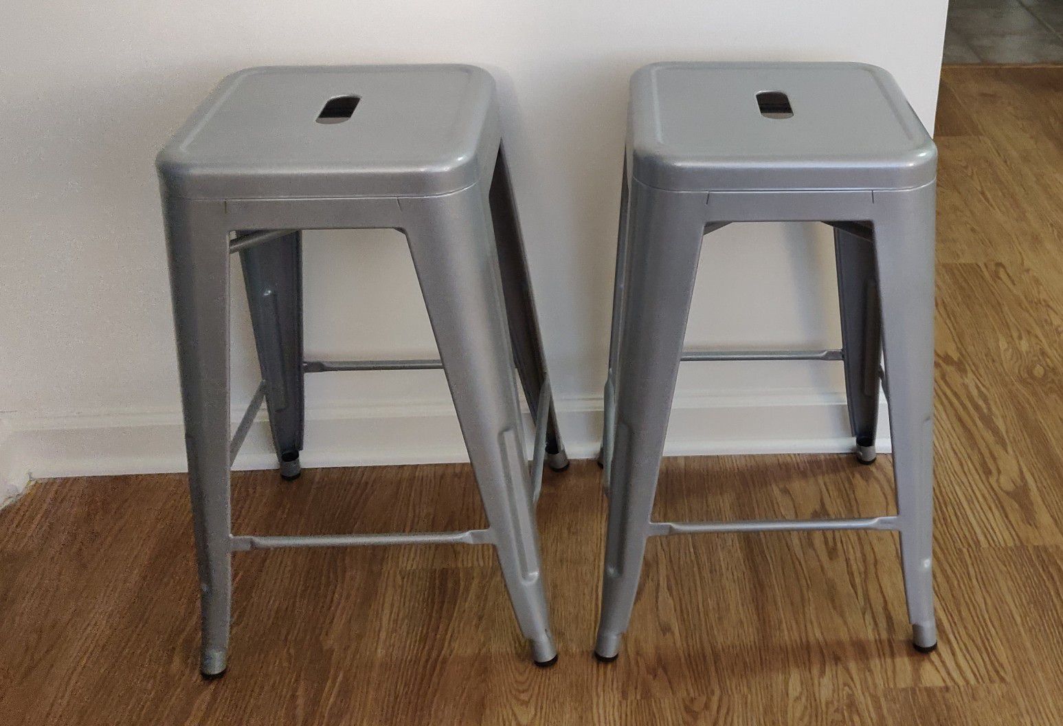 Stackable Counter Metal Stools (Set of 2) - Like New