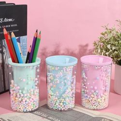 New Creative Round Shape Clear Pencil Case Box Make Up Brushes Holder