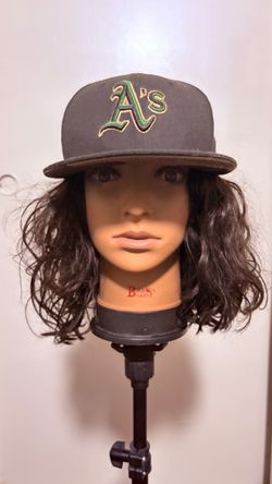 Athletics Baseball Hat Fitted. Black with camouflage bill. Size: 7 1/4