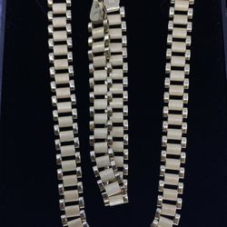 $5150 Yellow Gold Rolex Bracelet And Chain Set 