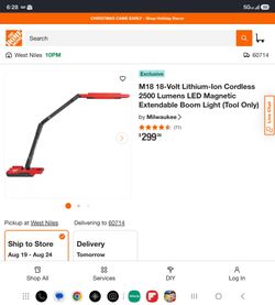 Milwaukee M18 extendable boom light tool only