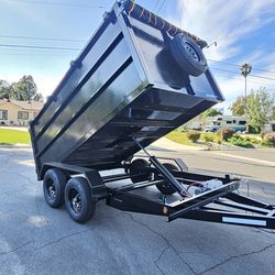 NEW DUMP TRAILERS 12x8x4 ROLLING TARP AND SPARE TIRE 2026 YEAR ELECTRIC BRAKES LIGHTS REMOTE CONTROL TITLE IN HAND READY FOR WORK🙂SE HABLA ESPAÑ...