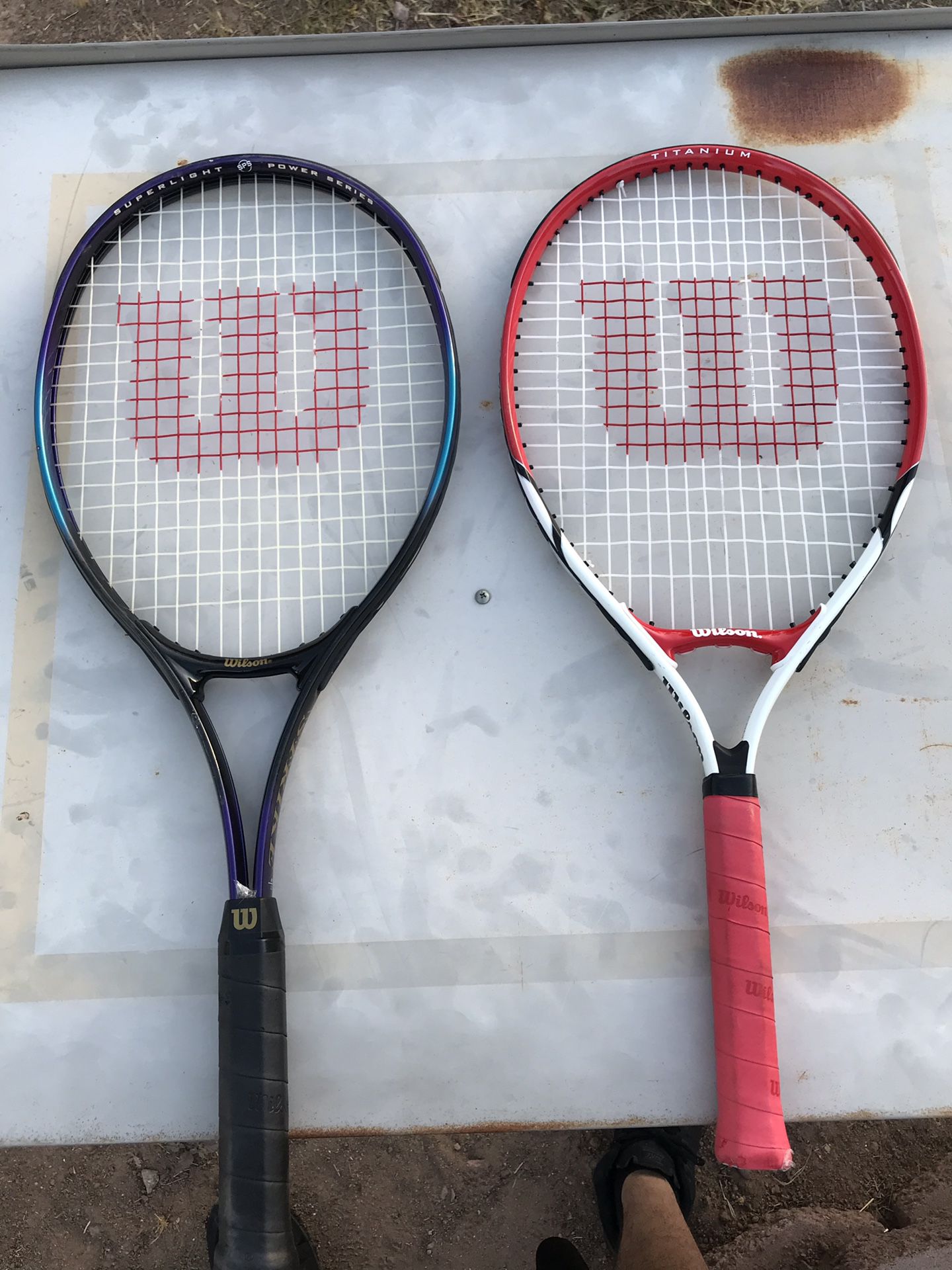Wilson titanium tennis rackets and super light power series