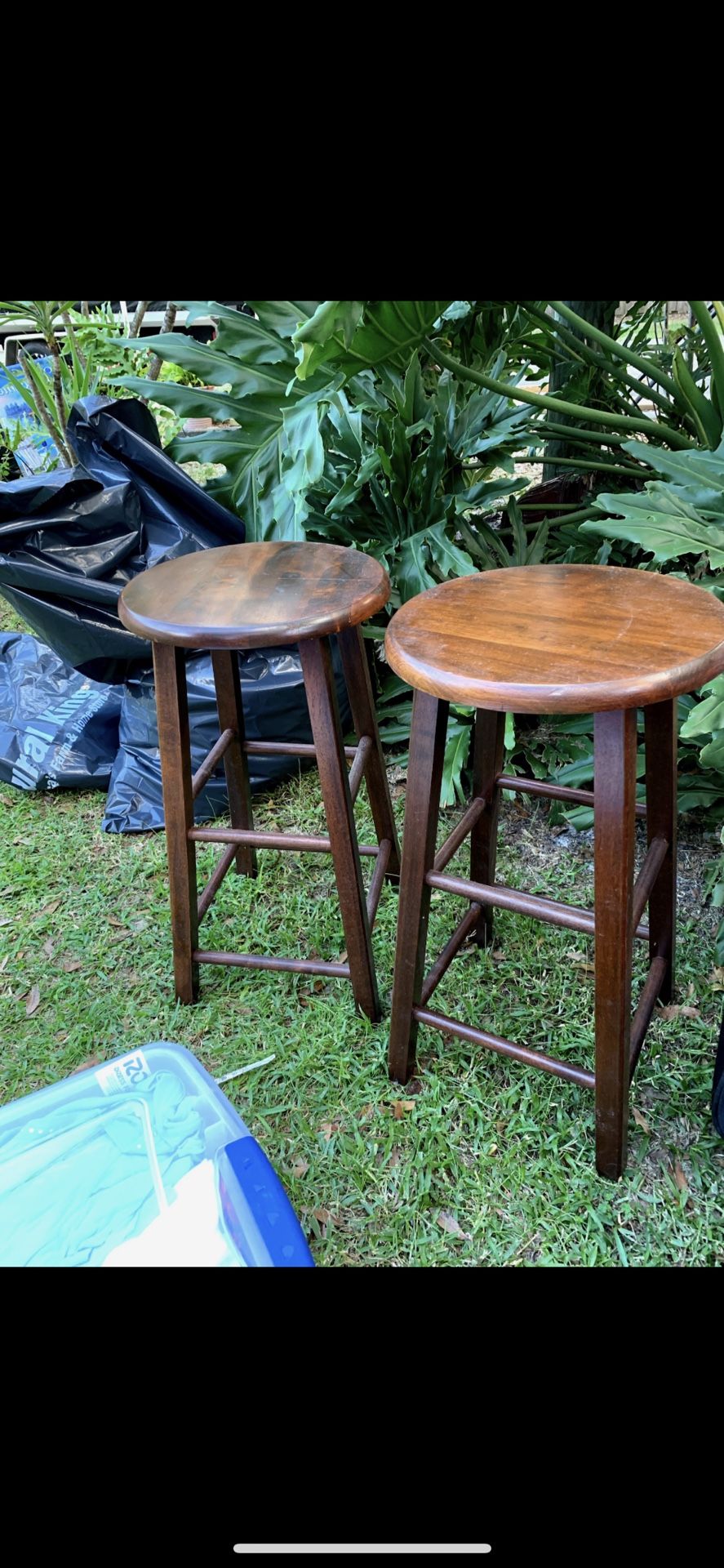 Two Wooden Bar Stools