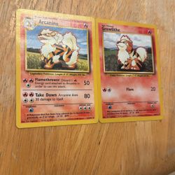 Arcanine And Growlithe Vintage Cards