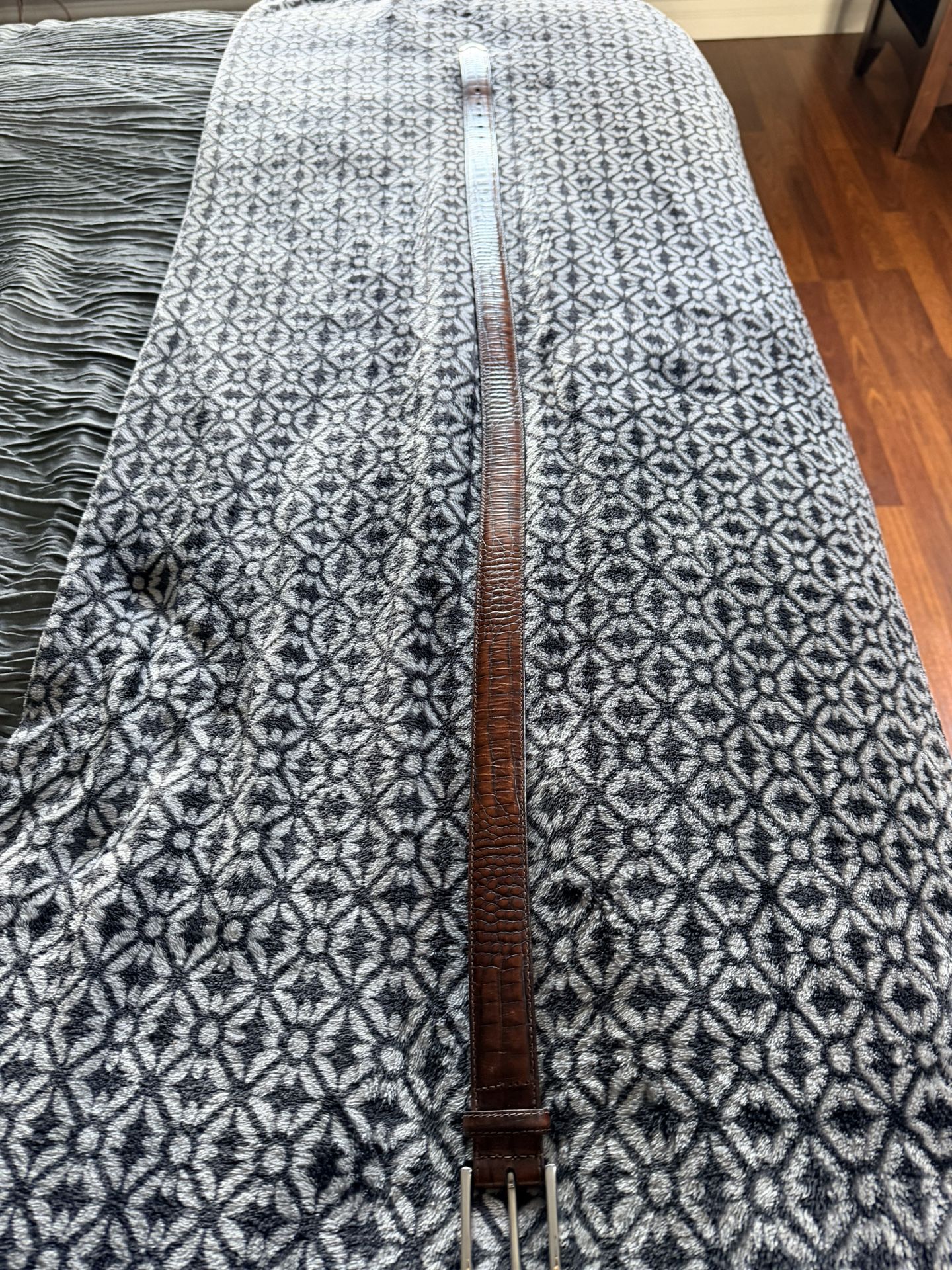 Torino Embossed Italian Kipskin Belt Size 36 Preowned USA Made 44" length $65