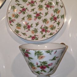 Rose Chintz Pattern Saucer And Cup Teacup 