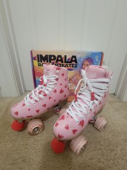 Impala Quad Roller Skates - Falling Hearts (Worn Once / Like New) 🛼💕
