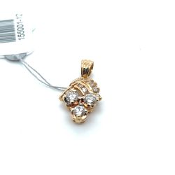 14kt Gold Diamond Pendant 3 Large Round Diamonds 2.10grams 155001 12