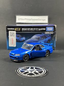 1/43 Takara Tomy Tomica Premium RS - Blue Nissan Skyline R34 GT-R GTR BNR34 V-Spec II Nur