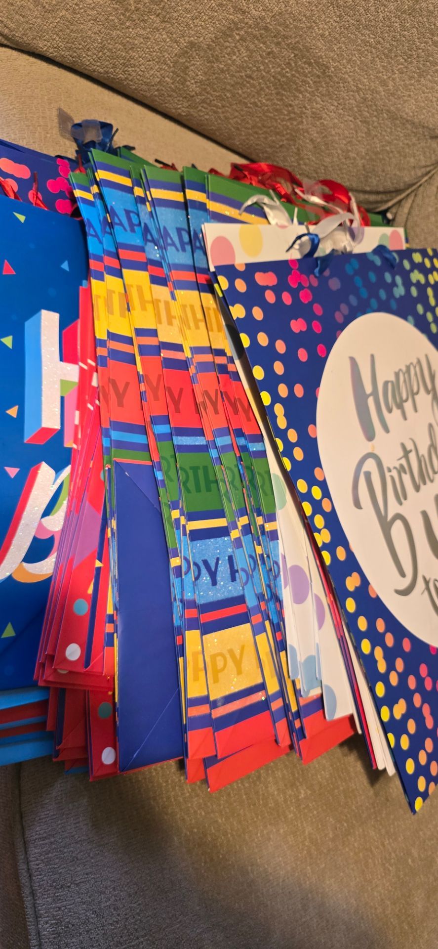 Variety of Birthday gift bags