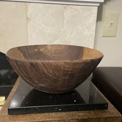 Moroccan Berber Vintage Mid-Century Hand Carved Bowl 4.5”T& 10.5”L