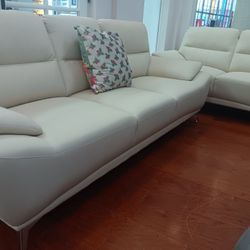 *Year End Sale Event!!!*---Contemporary Valencia Beige Leather Sofa/Loveseat Sets---Delivery/$10 Down Financing🫡