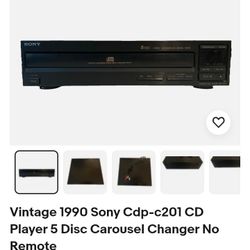 Vintage 1990 Sony Cdpc 201 CD Player Five Disc Carousel Changer 