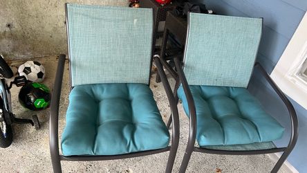 Set of 2 Outdoor Patio Chairs with Cushions