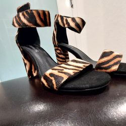 Jeffery Campbell Lindsay Calf Fur Animal Print Heels