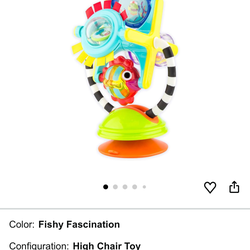 Sassy Fishy Fascination Station 2-in-1 Suction Cup High Chair Toy, Developmental Tray Toy for Early Learning