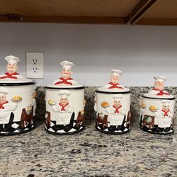 Chef Porcelain Kitchen Canisters