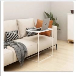 Side Table White 55x35x66 cm Engineered Wood