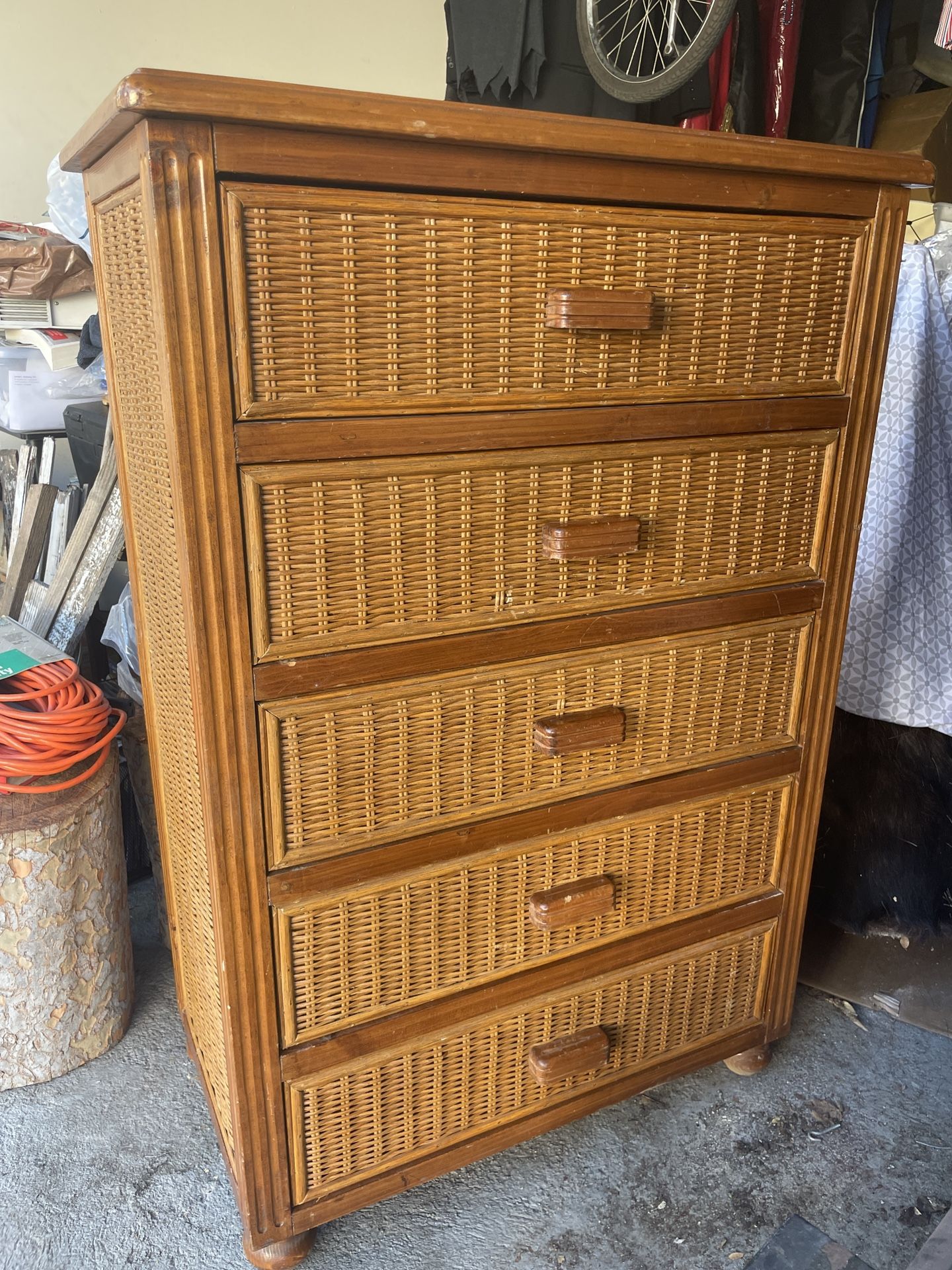 Wicker Rattan Dresser