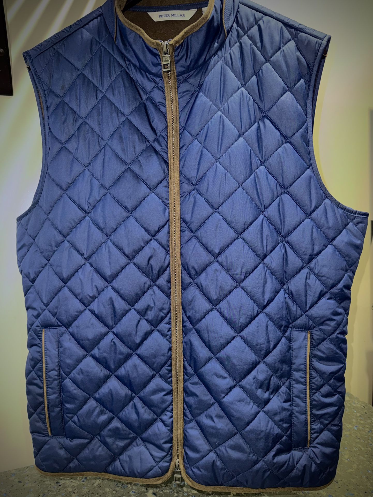 Peter Millar Essex Vest - Navy Blue & Brown Accent